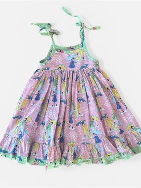 The Gold Magnolia Pink Girls Dress Umbrella Print 3T